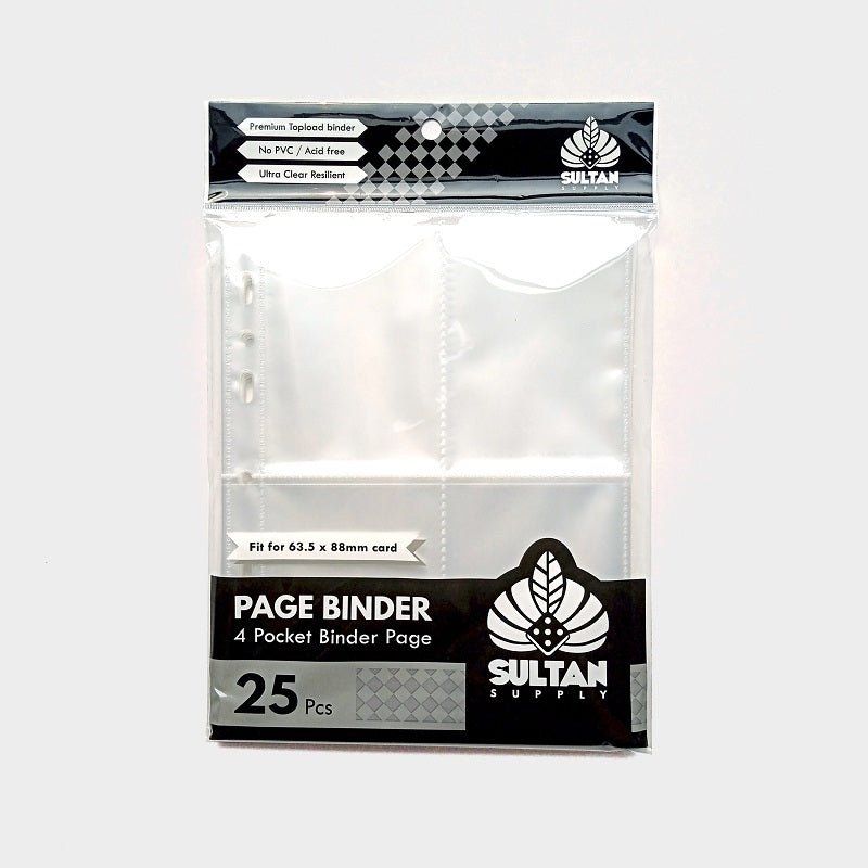 Sultan Supply Ultra Clear 4 Pocket Page Binder 7 Holes - Gaming Library