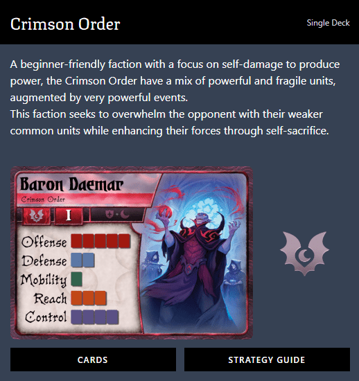 Summoner Wars (2nd Edition) Crimson Order Faction Deck
