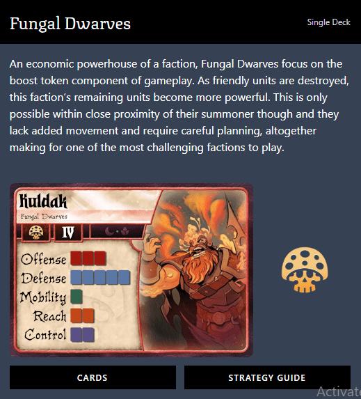 Summoner Wars (2nd Edition) Fungal Dwarves Faction Deck