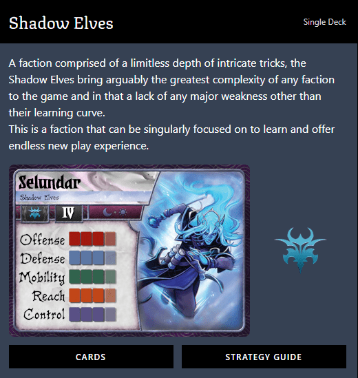 Summoner Wars (2nd Edition) Shadow Elves Faction Deck