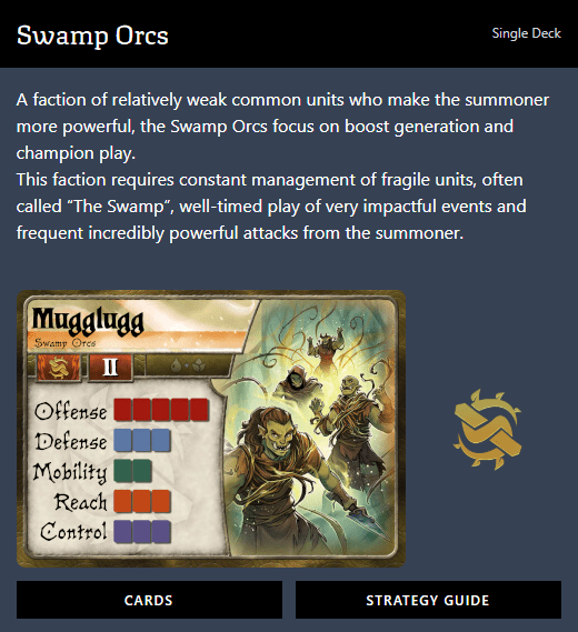 Summoner Wars (2nd Edition) Swamp Orcs Faction Deck