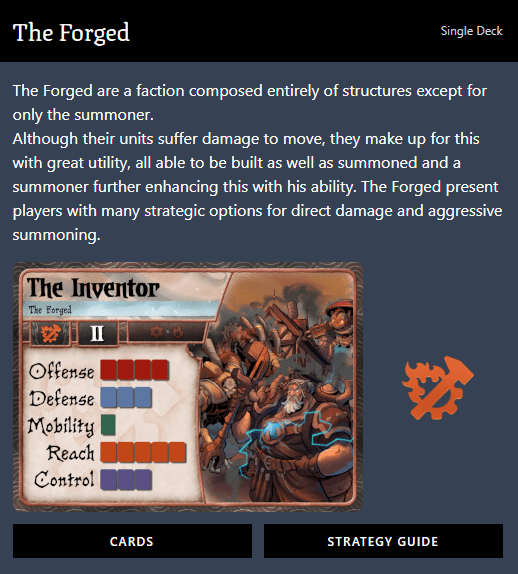 Summoner Wars (2nd Edition) The Forged Faction DeckDeck
