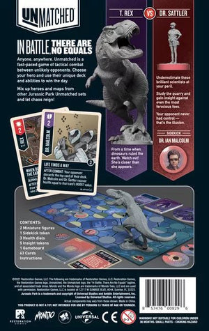 Unmatched: Jurassic Park – Dr. Sattler vs. T. Rex - Gaming Library