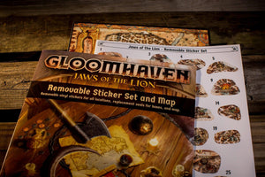 Gloomhaven: Jaws of The Lion - Removable Sticker Set & Map - Gaming Library