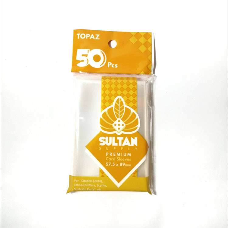 Sultan Supply Premium Card Sleeves: 57.5 x 89 mm Topaz (90 microns) - Gaming Library