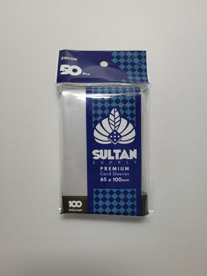 Sultan Supply Premium Card Sleeves: 65 x 100 mm Zircon (100 microns) - Gaming Library