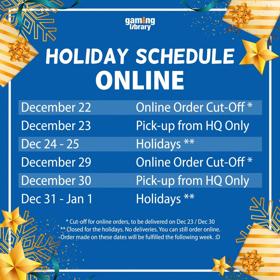 Holiday Schedule - Gaming Library