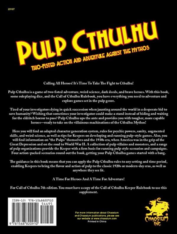 Call of Cthulhu RPG - Pulp Cthulhu - Gaming Library
