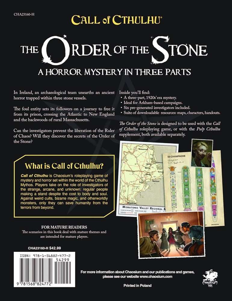 Call of Cthulhu RPG - The Order of the Stone - Gaming Library