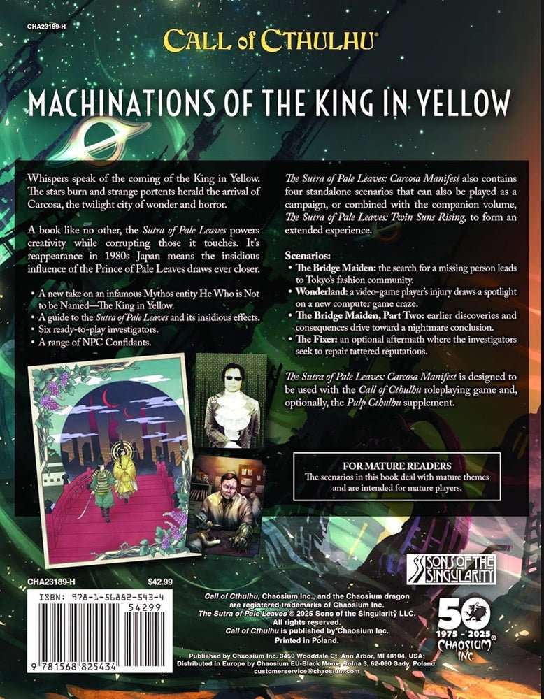 Call of Cthulhu RPG - The Sutra of Pale Leaves: Carcosa Manifest - Gaming Library