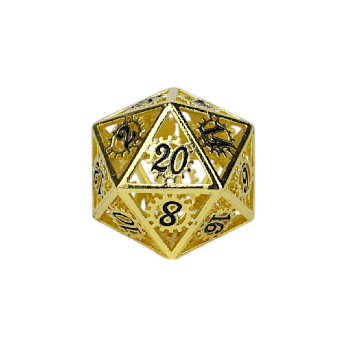 Clockwork Sun Dice Set Black/Gold - Gaming Library