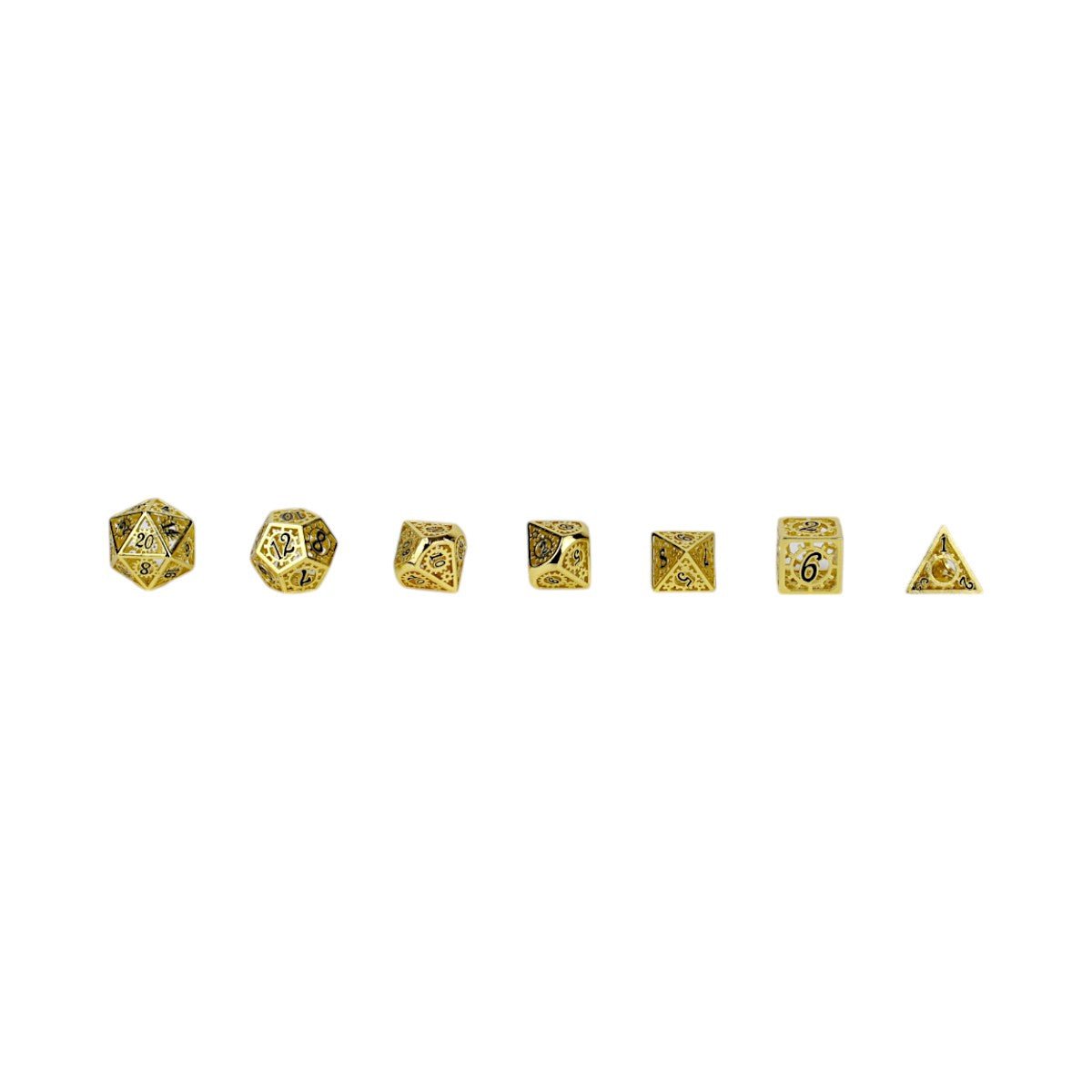 Clockwork Sun Dice Set Black/Gold - Gaming Library