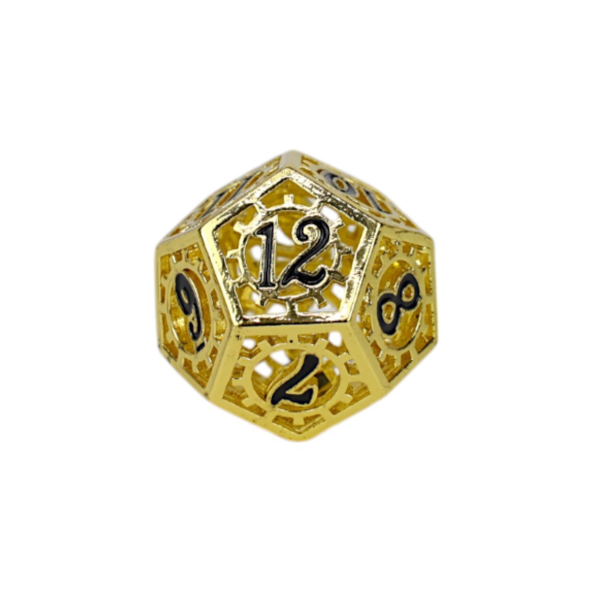 Clockwork Sun Dice Set Black/Gold - Gaming Library