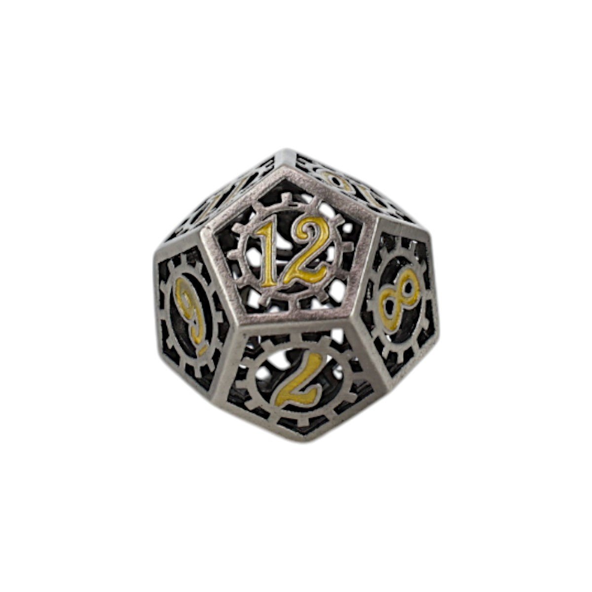 Clockwork Sun Dice Set Chrome/Gold - Gaming Library