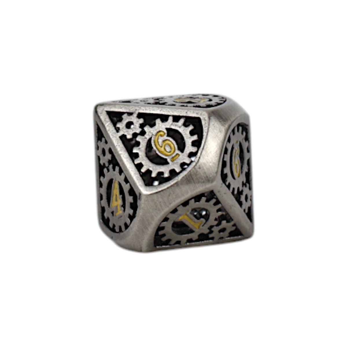 Clockwork Sun Dice Set Chrome/Gold - Gaming Library