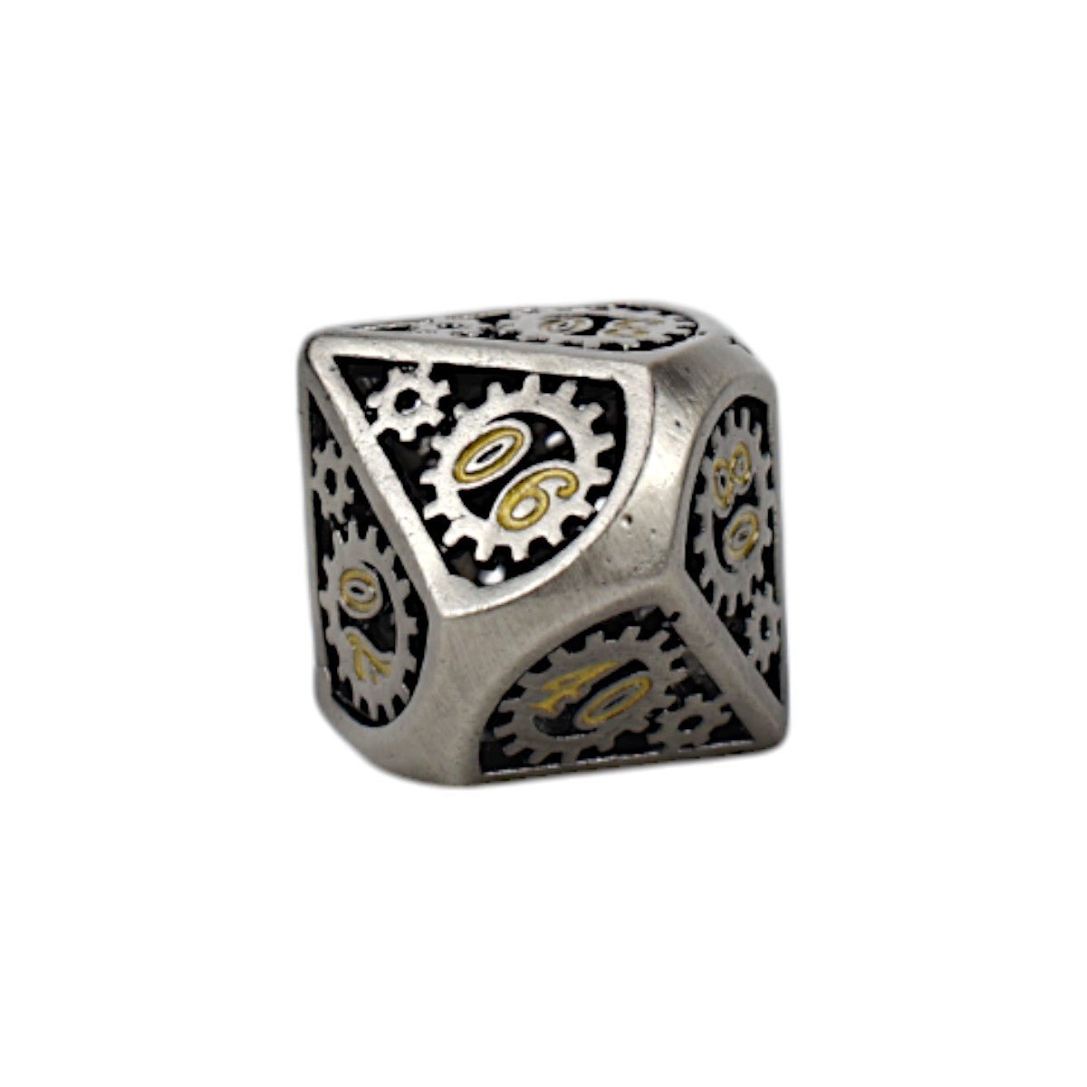 Clockwork Sun Dice Set Chrome/Gold - Gaming Library