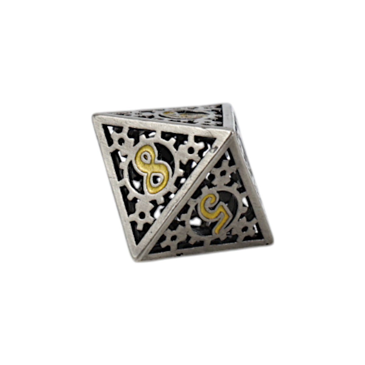 Clockwork Sun Dice Set Chrome/Gold - Gaming Library