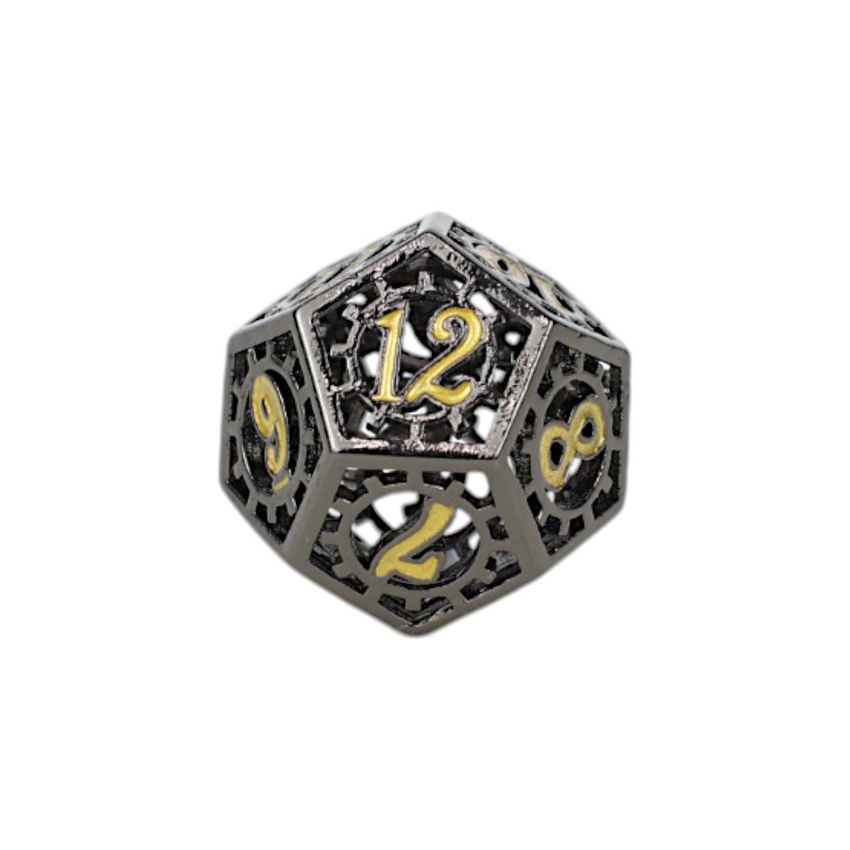 Clockwork Sun Dice Set Gold/Black - Gaming Library