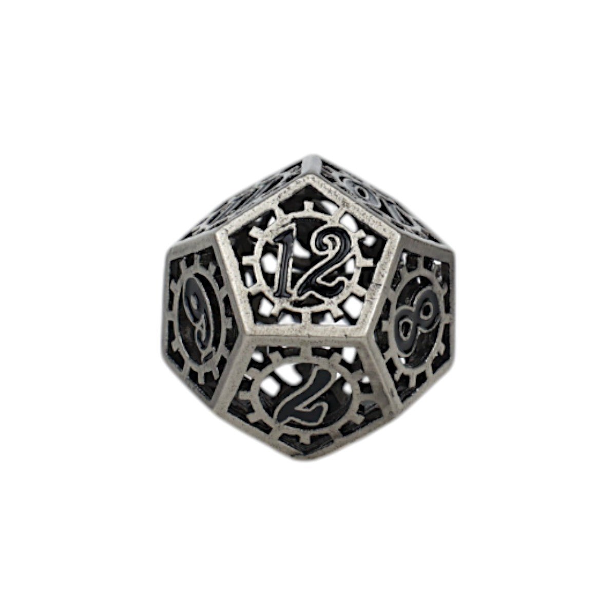 Clockwork Sun Dice Set Steel/Black - Gaming Library