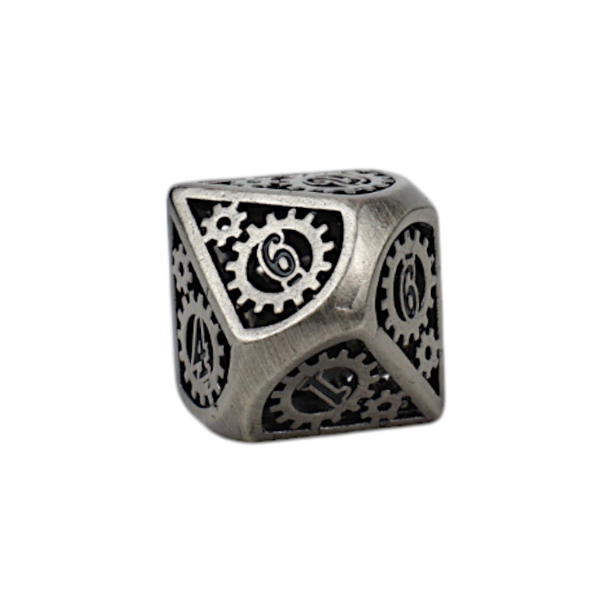Clockwork Sun Dice Set Steel/Black - Gaming Library