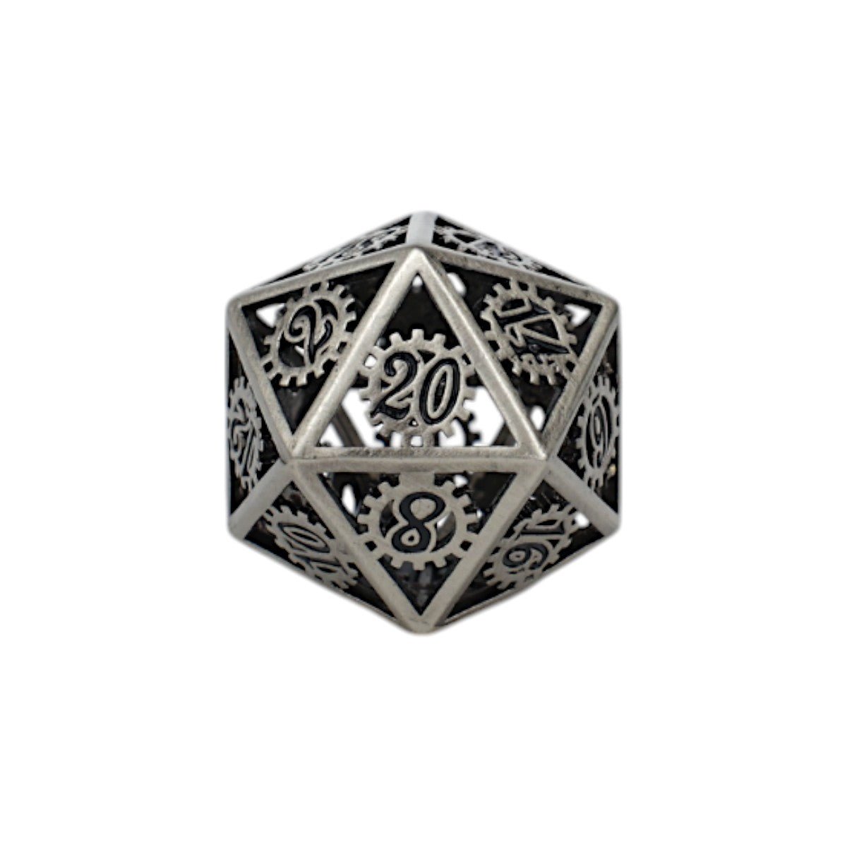 Clockwork Sun Dice Set Steel/Black - Gaming Library