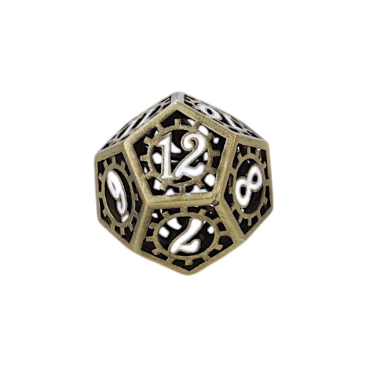 Clockwork Sun Dice Set Tarnished Gold - Gaming Library