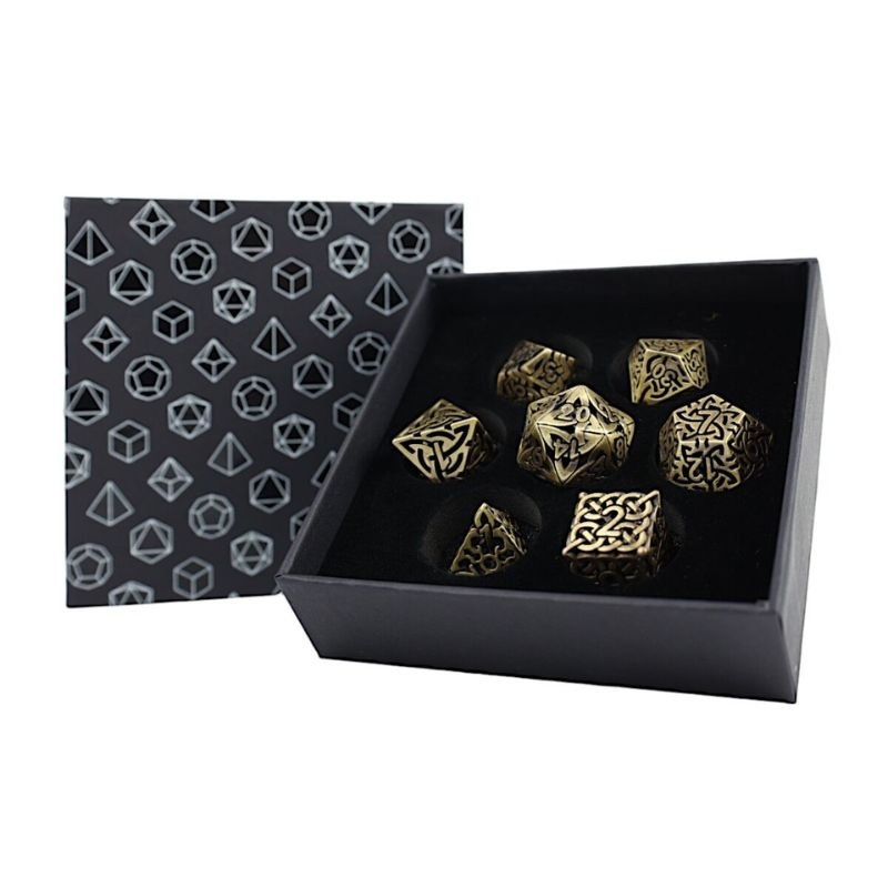 Dice RPG Set Hollow Celtic - Tarnished Gold - Gaming Library