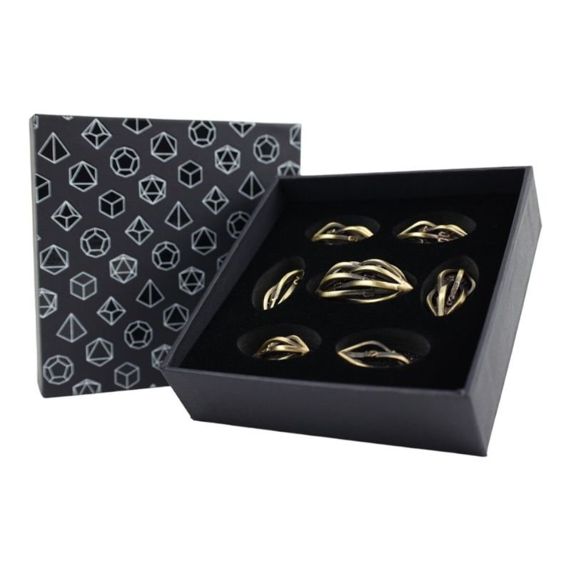 Dice RPG Set Hollow Elliptic - Tarnished Gold - Gaming Library