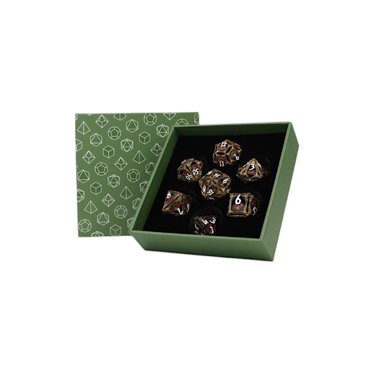 Dragon Eye Dice Set Ancient Bronze/Red - Gaming Library