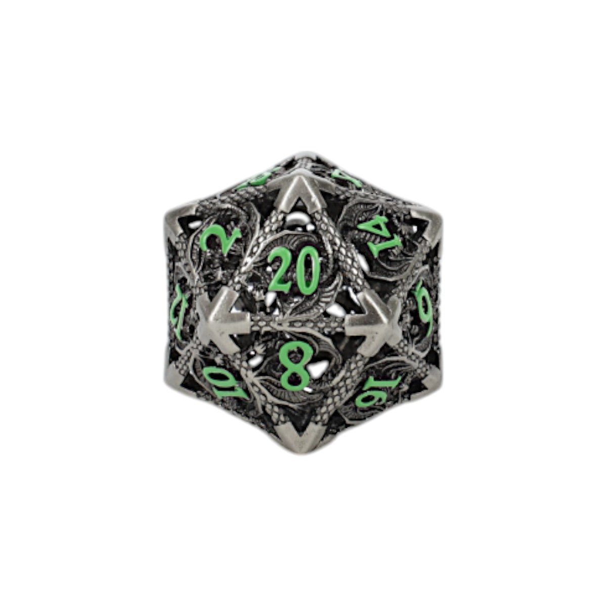 Dragon Hollow Dice Set Metal/Green - Gaming Library