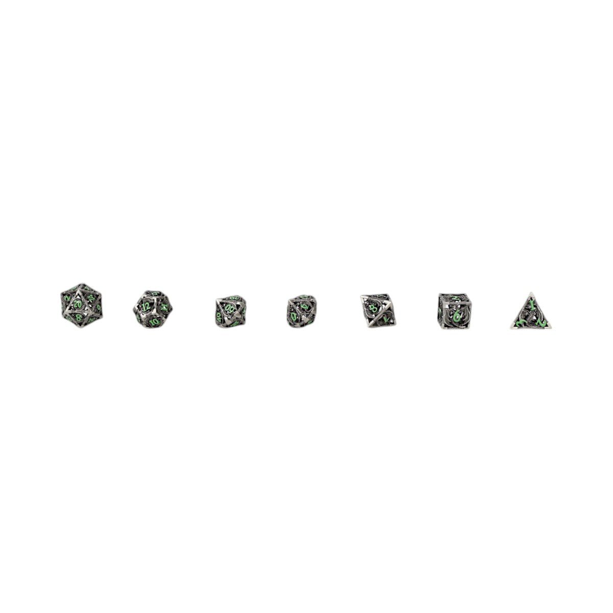 Dragon Hollow Dice Set Metal/Green - Gaming Library