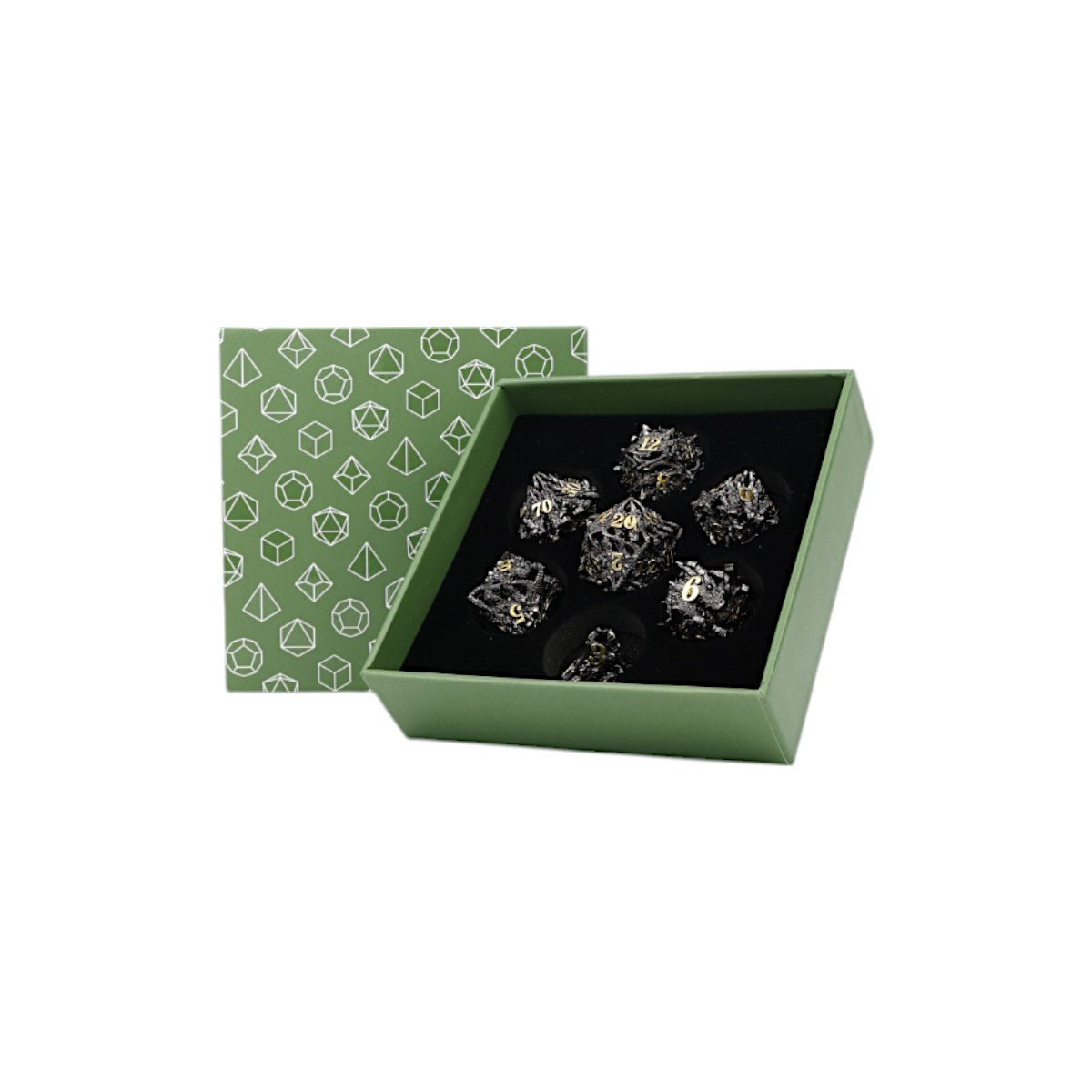 Dragon Rage Dice Set Black/Gold - Gaming Library