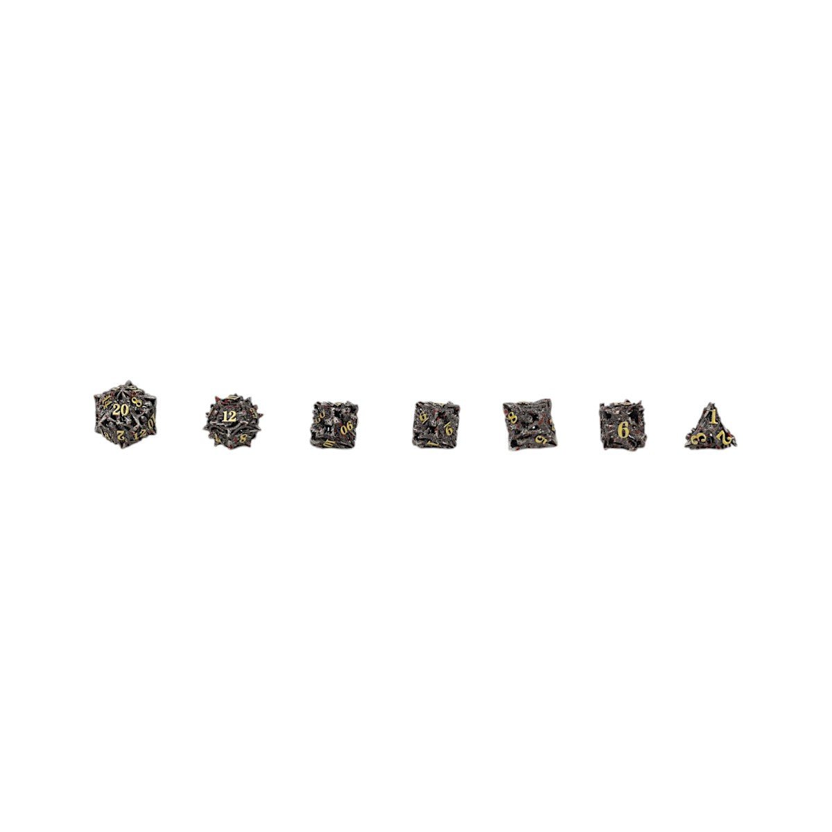 Dragon Rage Dice Set Bloodied Metal - Gaming Library