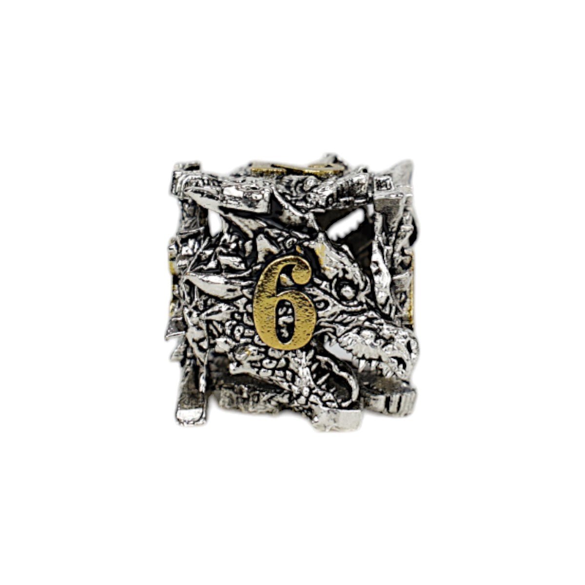 Dragon Rage Dice Set Chrome/Gold - Gaming Library