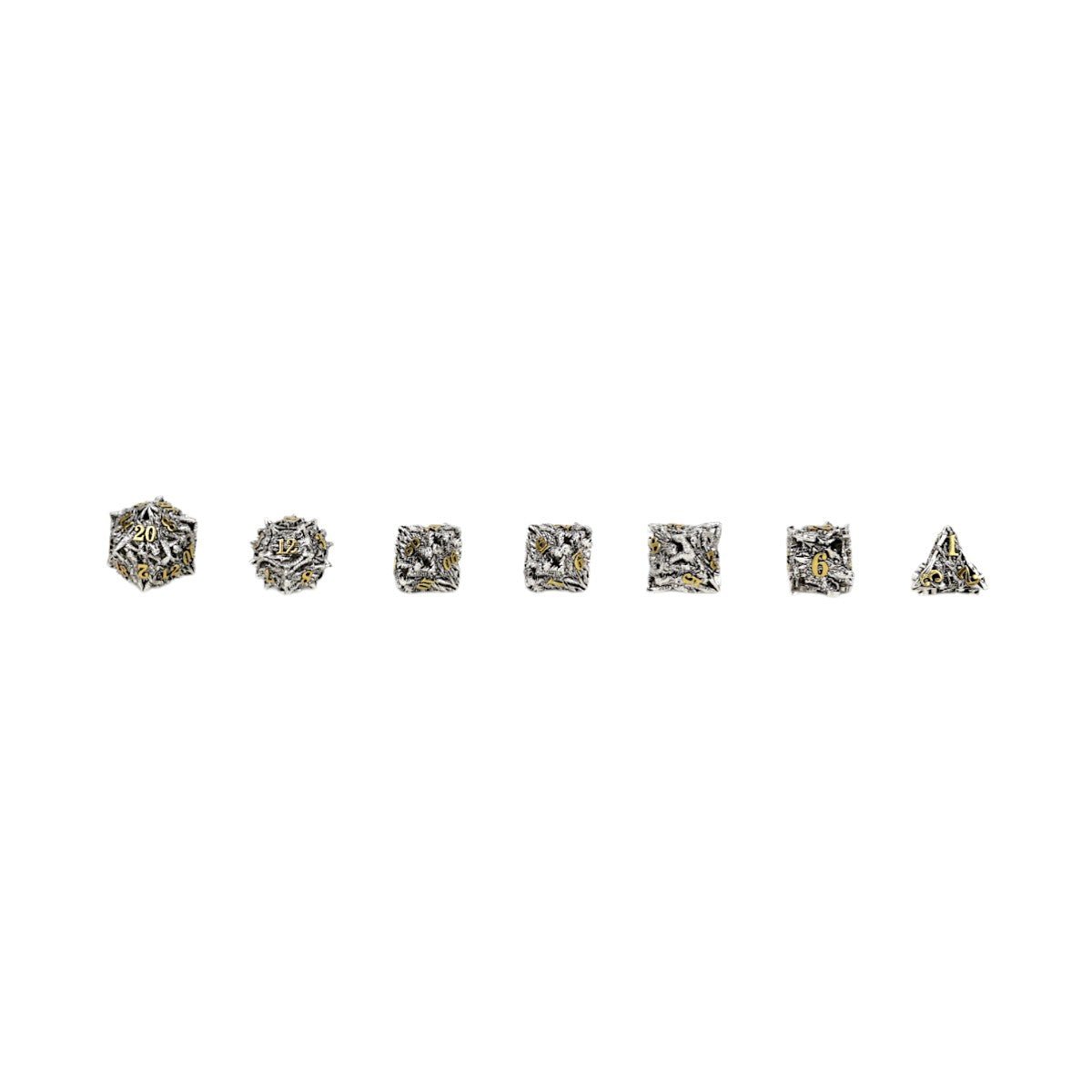 Dragon Rage Dice Set Chrome/Gold - Gaming Library