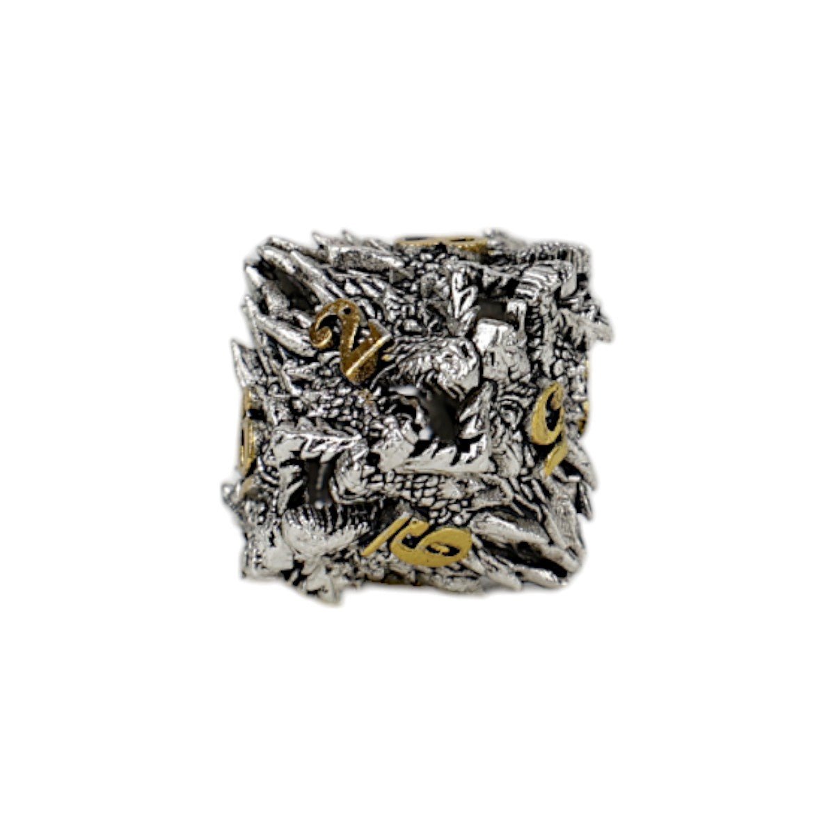 Dragon Rage Dice Set Chrome/Gold - Gaming Library