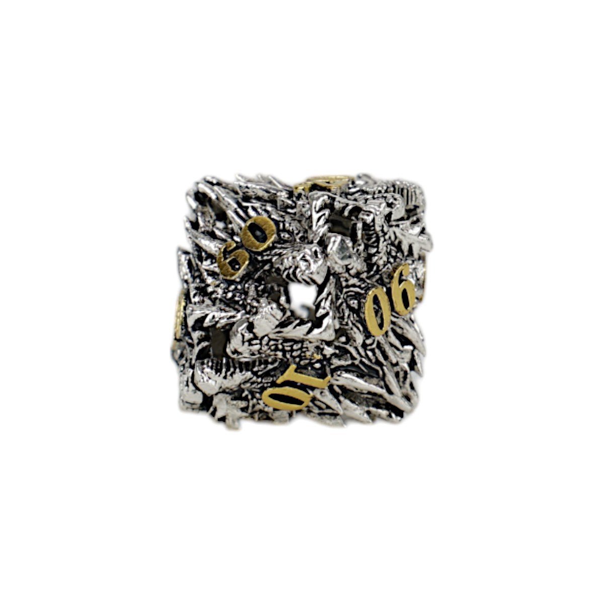 Dragon Rage Dice Set Chrome/Gold - Gaming Library