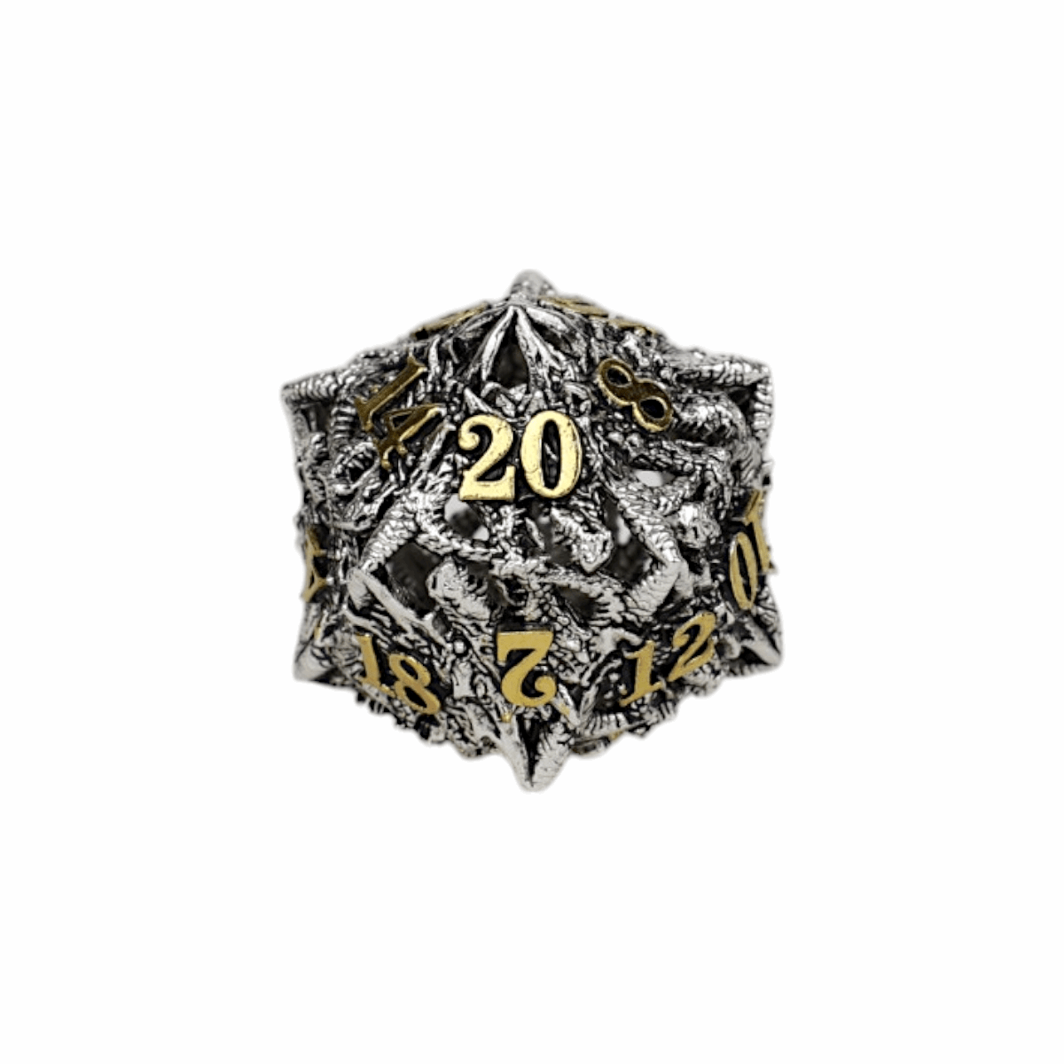 Dragon Rage Dice Set Chrome/Gold - Gaming Library