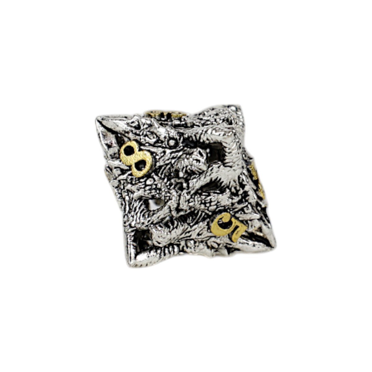Dragon Rage Dice Set Chrome/Gold - Gaming Library