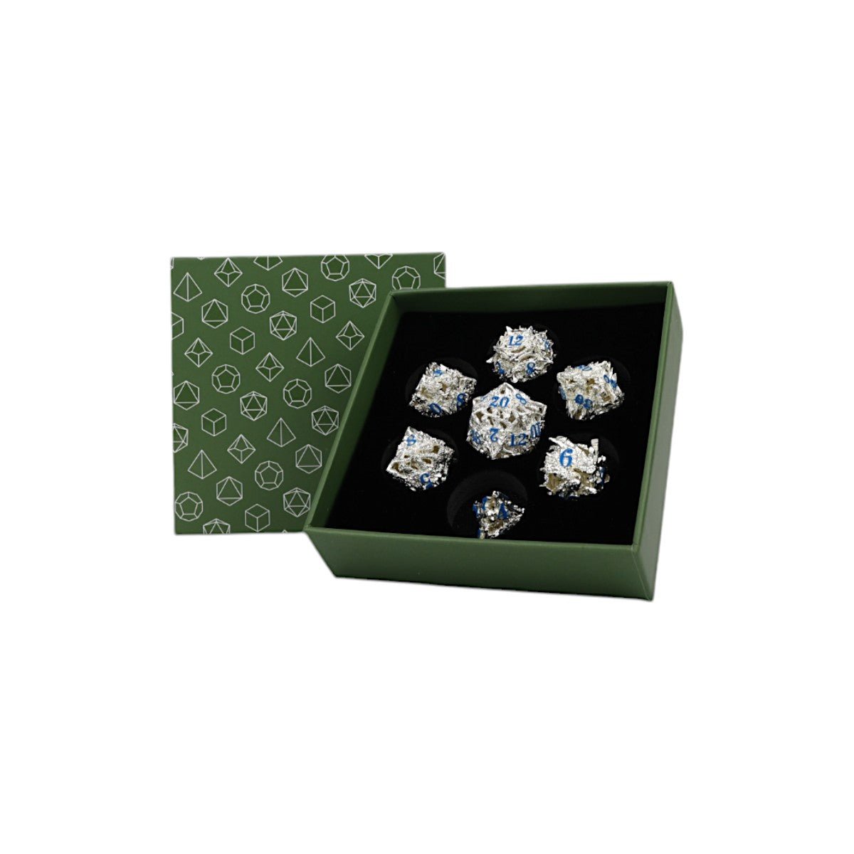 Dragon Rage Dice Set Steel/Blue - Gaming Library