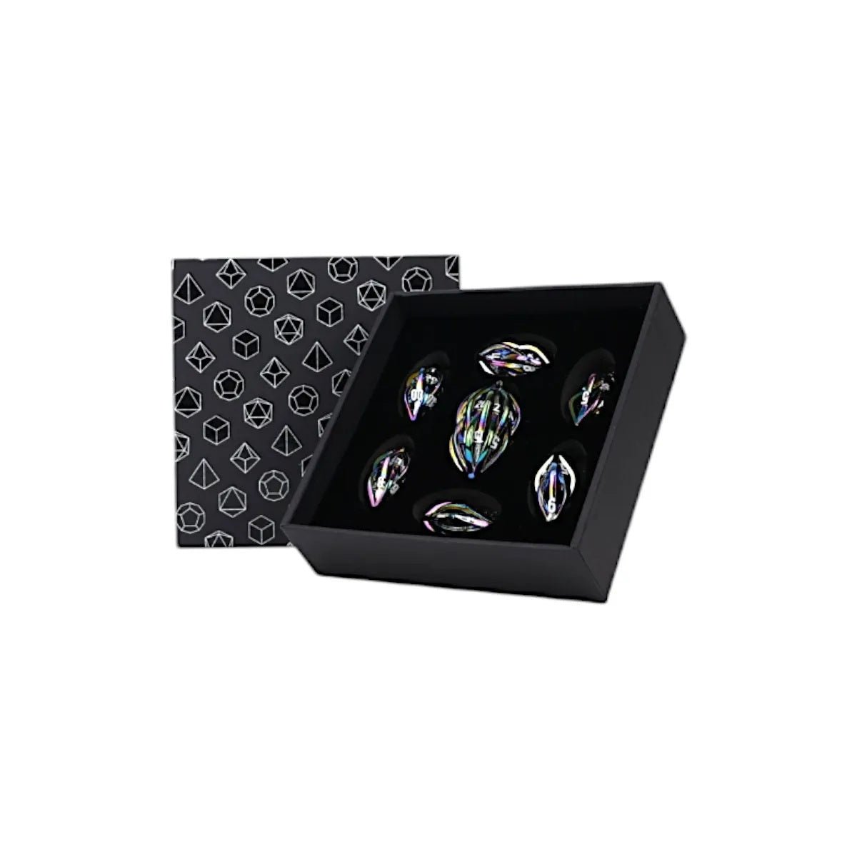 Elliptic Hollow Dice Set Oilslick - Gaming Library