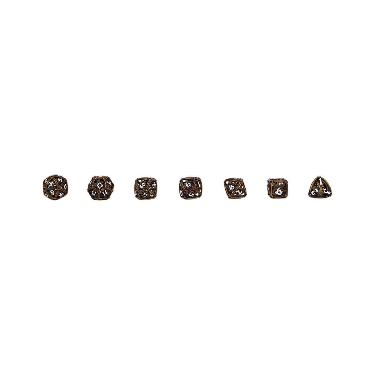 Hoard Guardian Dice Set Ancient Bronze/Red - Gaming Library