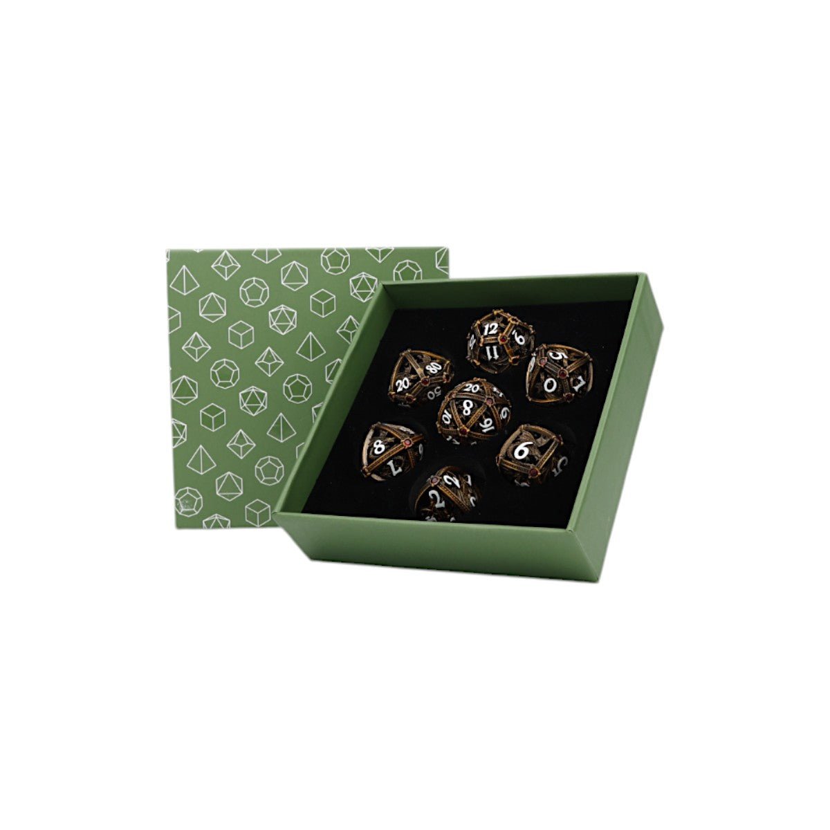 Hoard Guardian Dice Set Ancient Bronze/Red - Gaming Library