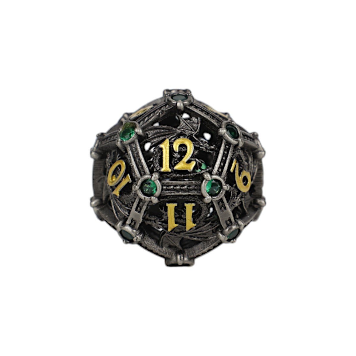 Hoard Guardian Dice Set Steel/Green - Gaming Library