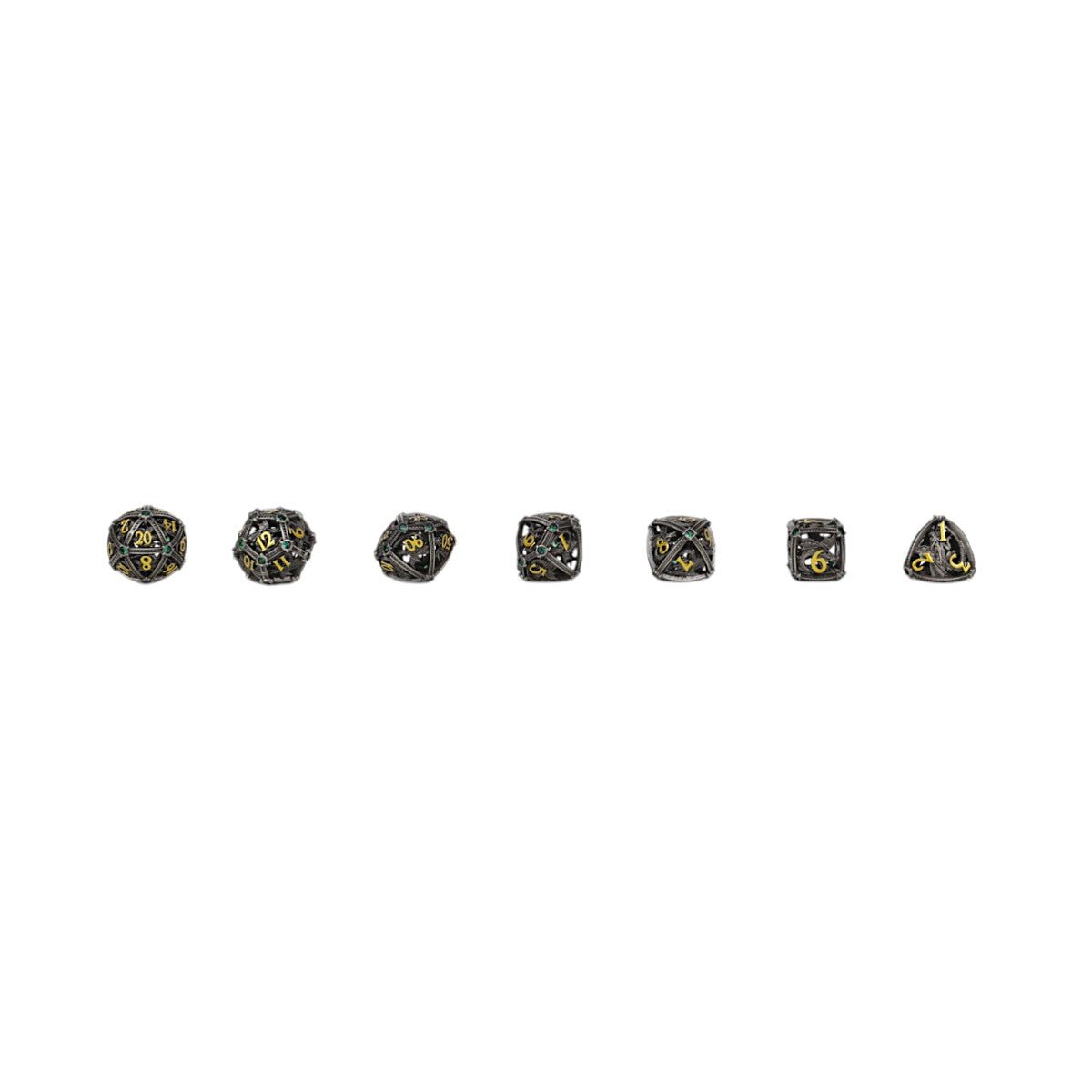 Hoard Guardian Dice Set Steel/Green - Gaming Library