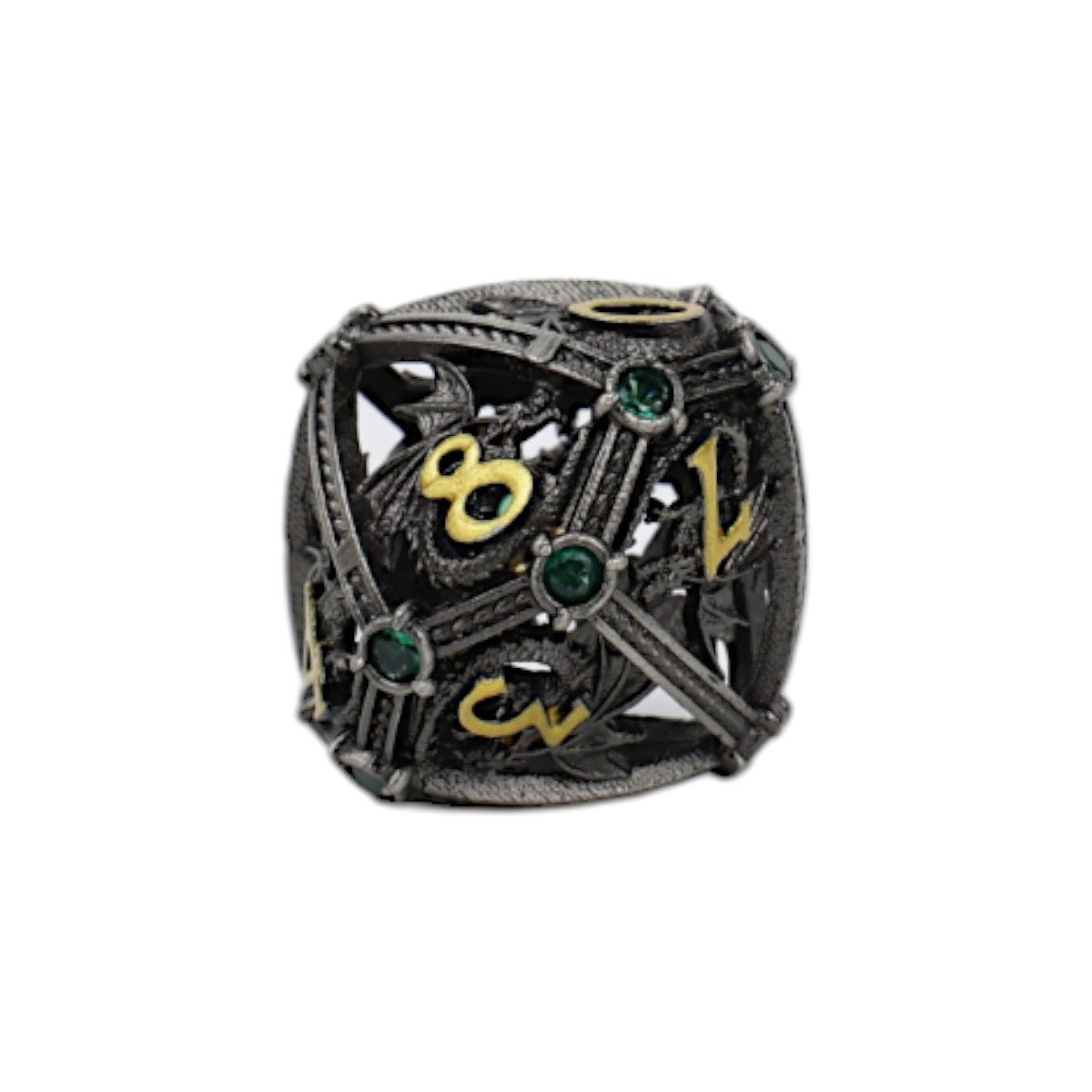 Hoard Guardian Dice Set Steel/Green - Gaming Library
