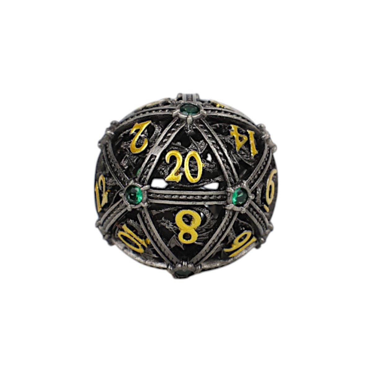 Hoard Guardian Dice Set Steel/Green - Gaming Library