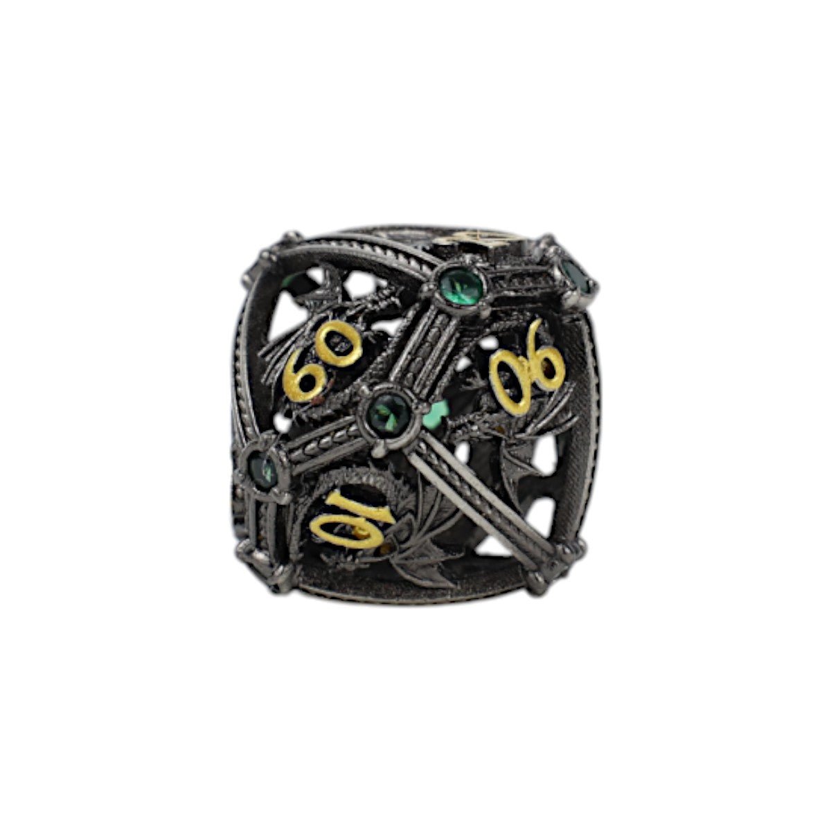Hoard Guardian Dice Set Steel/Green - Gaming Library