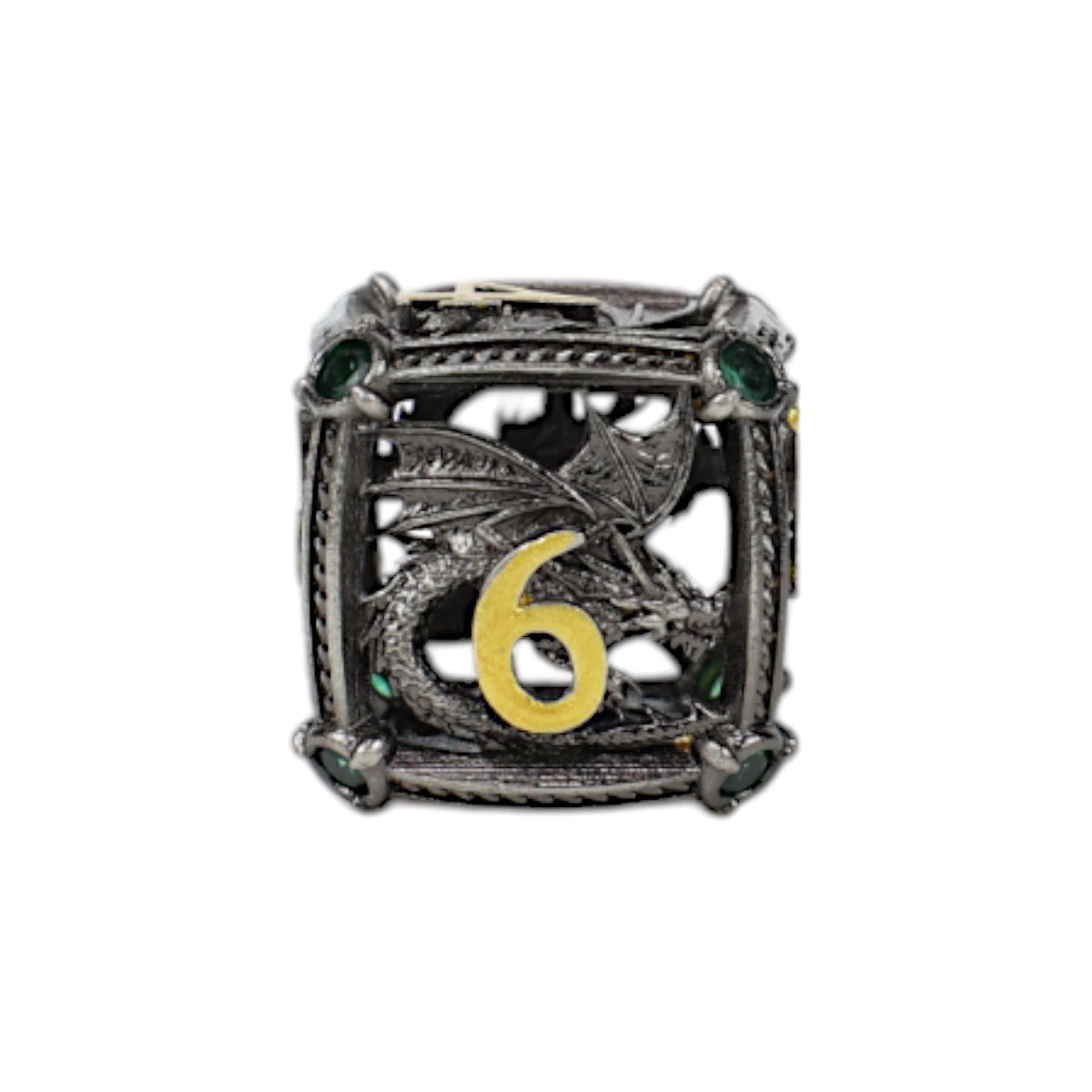 Hoard Guardian Dice Set Steel/Green - Gaming Library