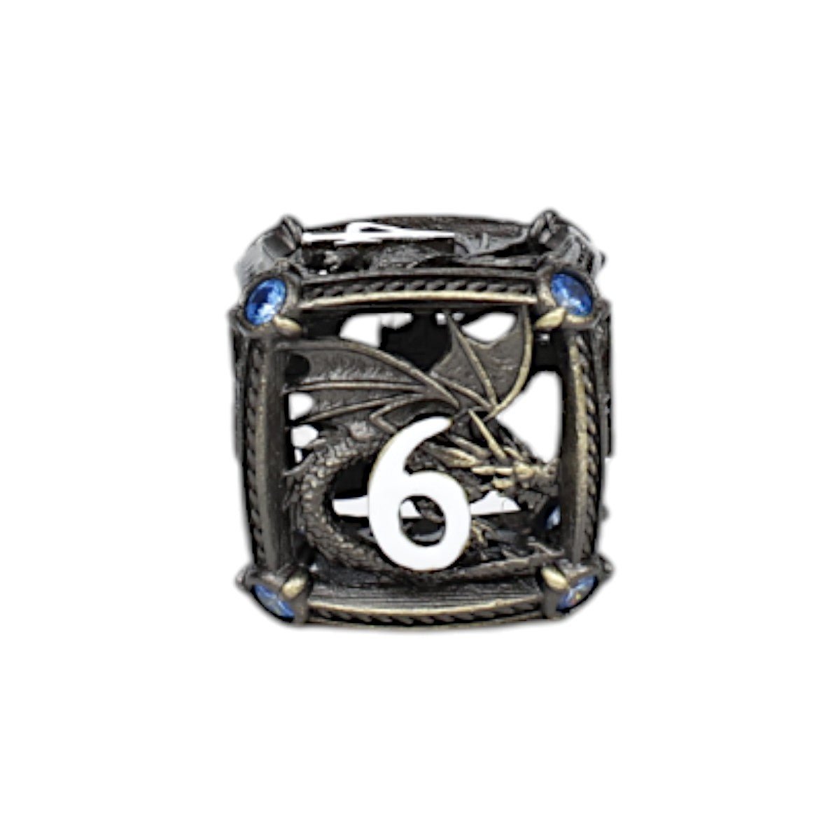 Hoard Guardian Dice Set Tarnished Gold/Blue - Gaming Library